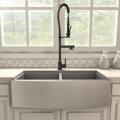 ZLINE Autograph Edition Van Gogh Pull Down Spring Kitchen Faucet with Pot Filler in Matte Black (VNG-KF-MB)